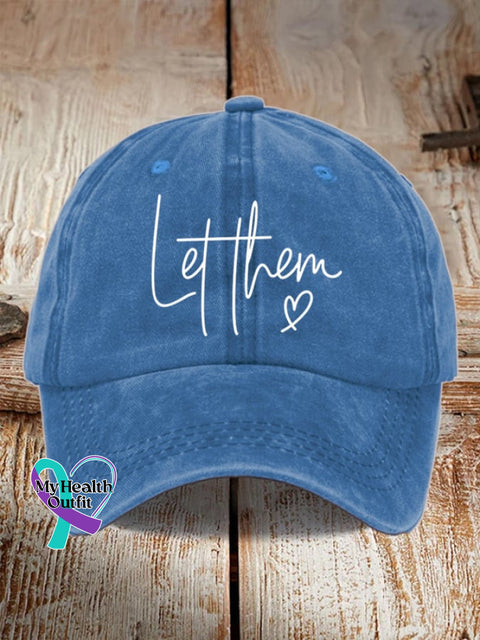 Let Them Print Baseball Cap Blue / One-Size