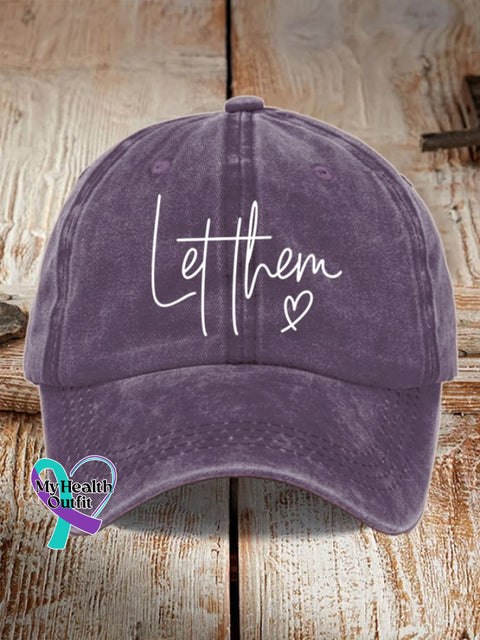 Let Them Print Baseball Cap Purple / One-Size