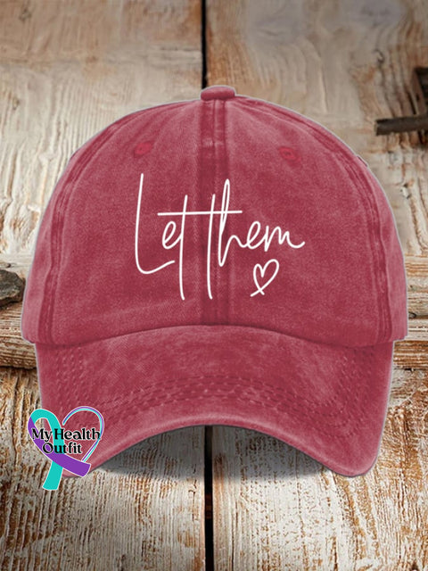 Let Them Print Baseball Cap Red / One-Size