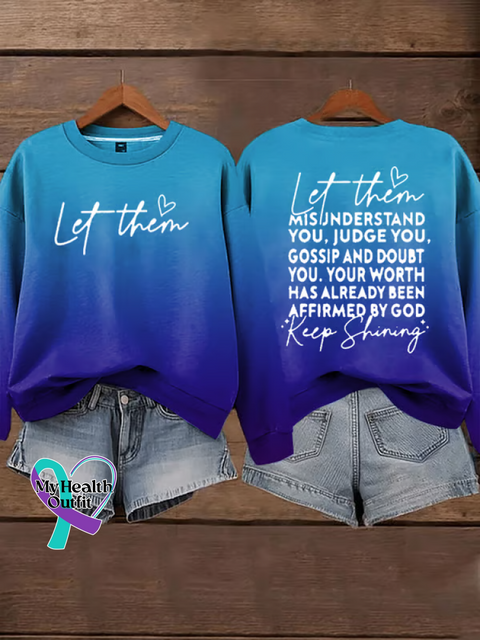Let Them Suicide Prevention Awareness Casual Cotton Sweatshirt DarkBlue / S