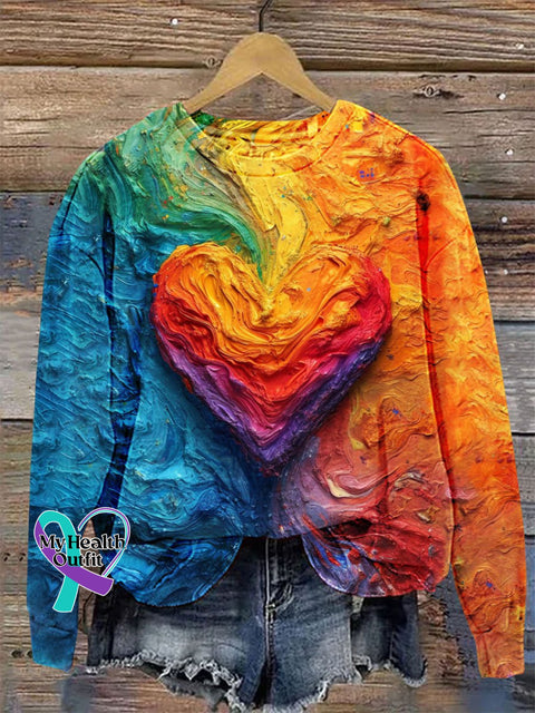 Lgbt Art Print Casual Sweatshirt As Shown / S