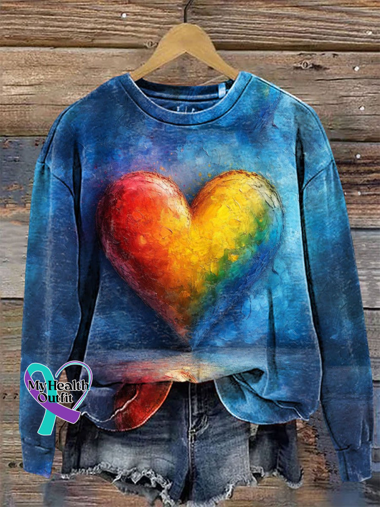 Lgbt Art Print Casual Sweatshirt As Shown / S