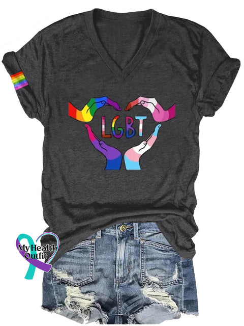Lgbt Art Print Casual T-Shirt Black / S