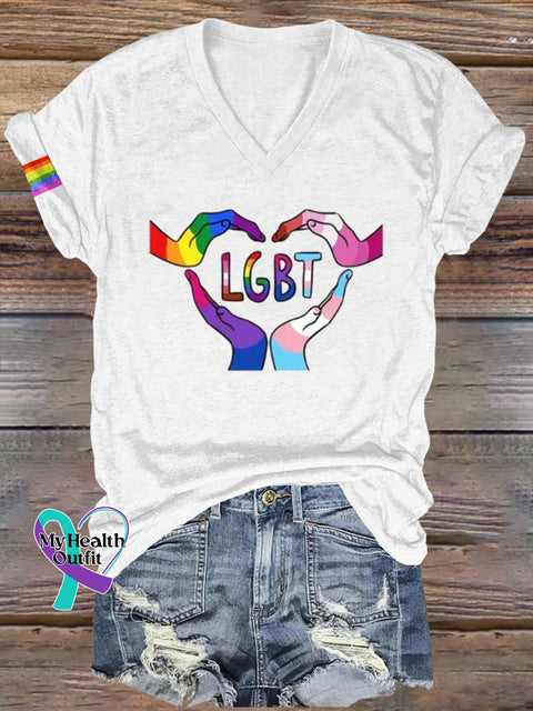 Lgbt Art Print Casual T-Shirt White / S