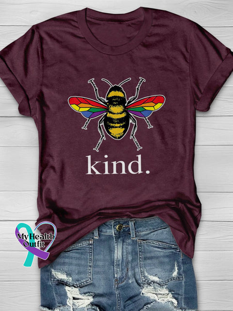 LGBT Be Kind Casual Print T-shirt Deep Red / S