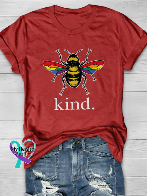LGBT Be Kind Casual Print T-shirt Red / S