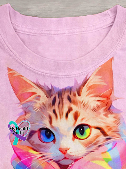 Lgbt Rainbow Cat Animal Art Design T-Shirt