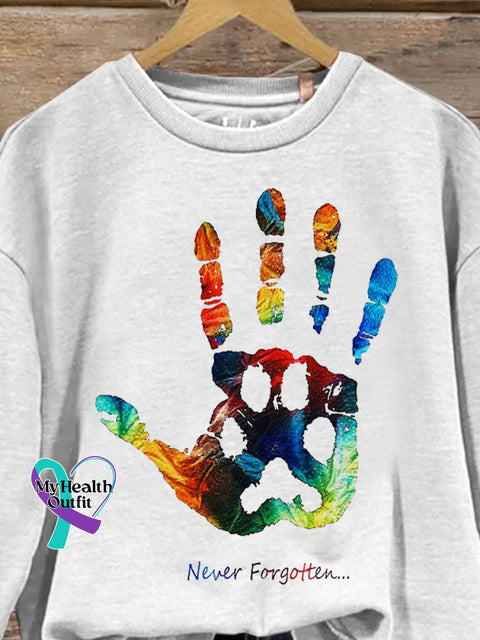 Lgbt Rainbow Human And Animal Handprints Paw Prints Art Design Print Casual Sweatshirt