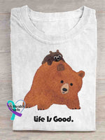 Life Is Good Vintage Art Print T shirt White / S