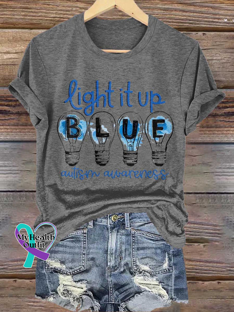 Light It Up Autism Awareness T-shirt Grey / S