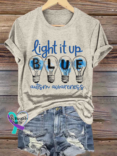Light It Up Autism Awareness T-shirt Sand / S