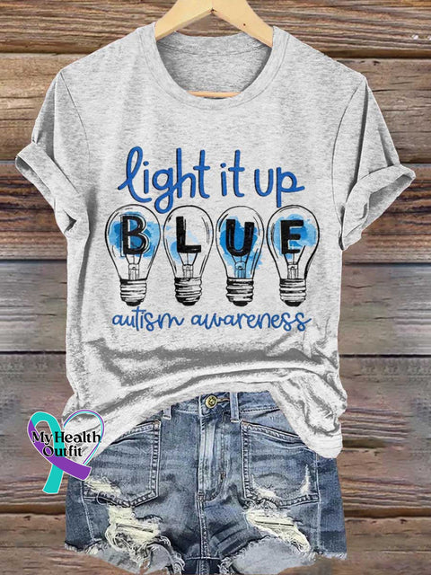 Light It Up Autism Awareness T-shirt White / S