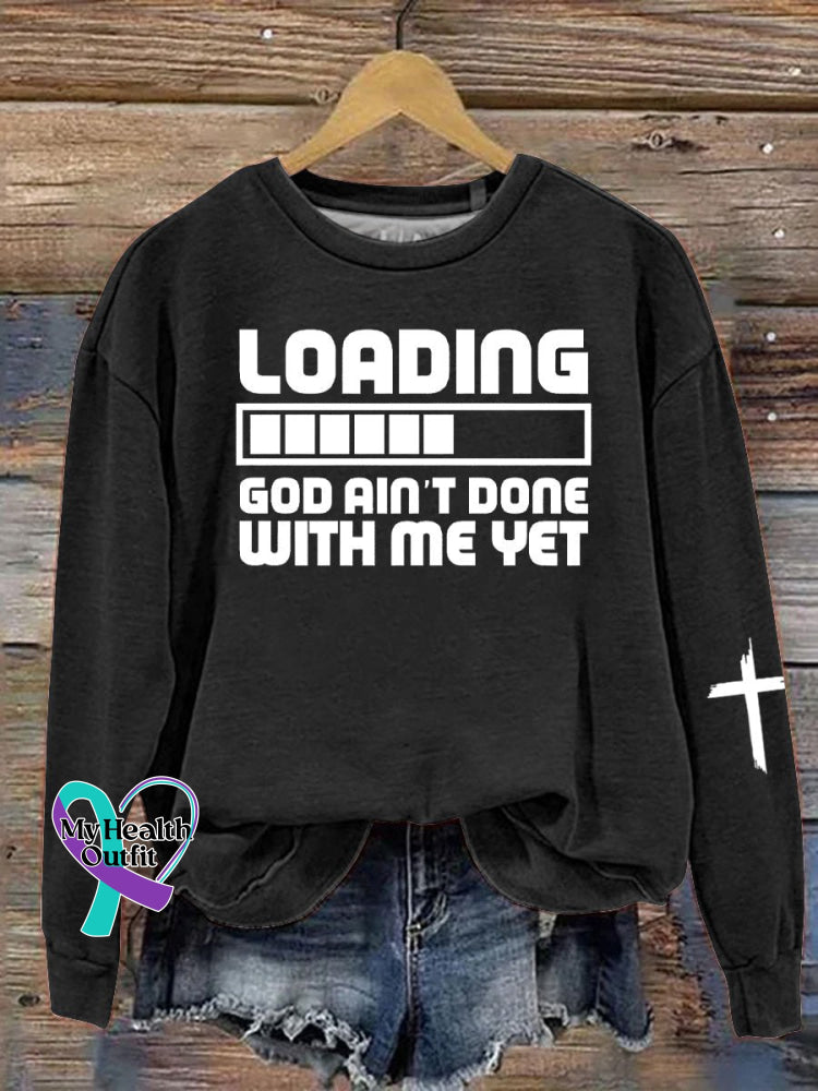 ’Loading God Ain’t Done With Me Yet’ Christian Inspired Texts And Graphic Printed Casual