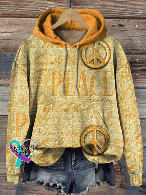 Love And Peace Art Print Casual Sweatshirt Multicolor / S