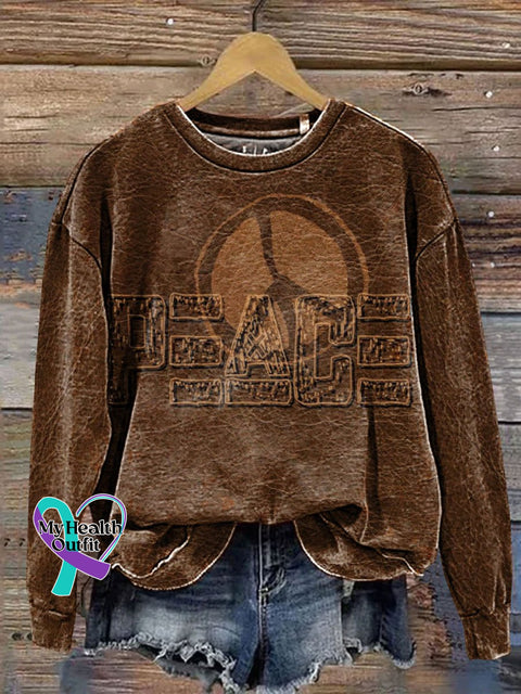Love And Peace Art Print Casual Sweatshirt Multicolor / S