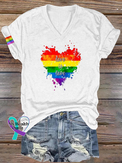 Love Is Lgbt Art Print Casual T-Shirt White / S