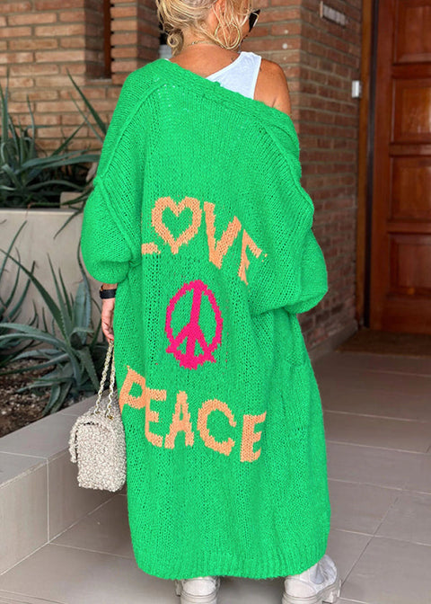Love & Peace Knit Cardigan Green / S/M