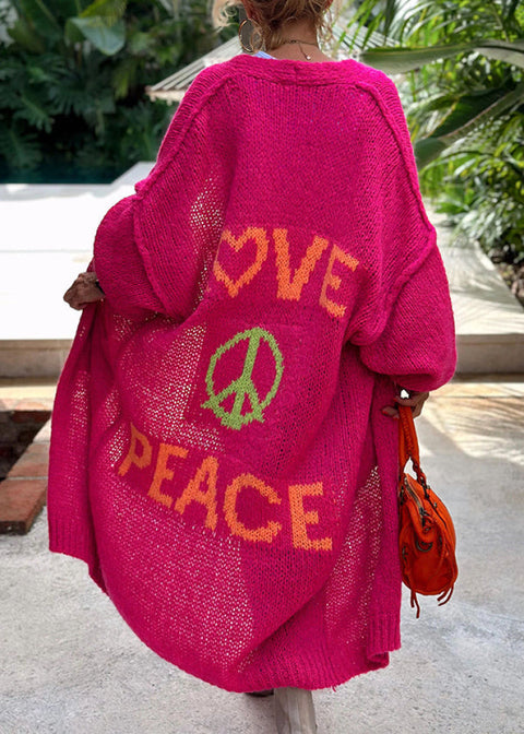 Love & Peace Knit Cardigan Pink / S/M