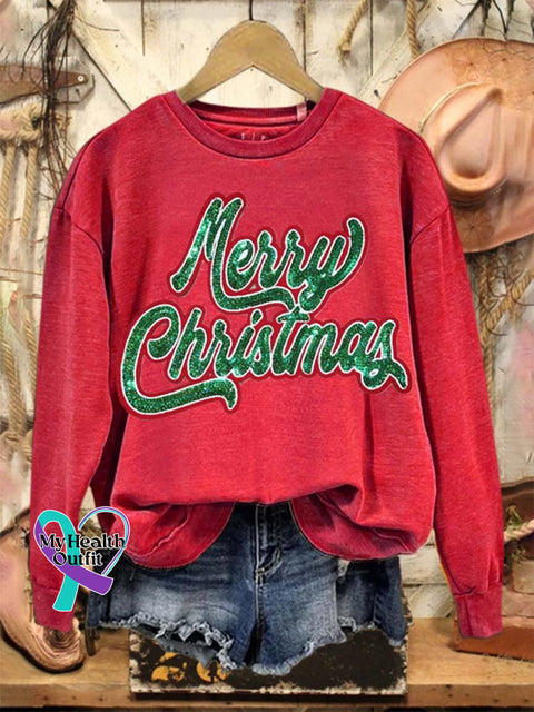 Lovely Christmas Art Print Casual Sweatshirt Red / S