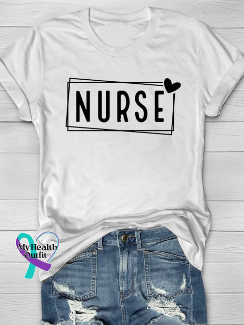Lovely Nurse Word Printing T-Shirt White / S