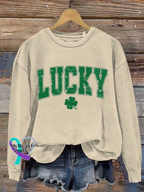 Lucky St Patrick’s Day Shamrock Casual Sweatshirt Sand / S