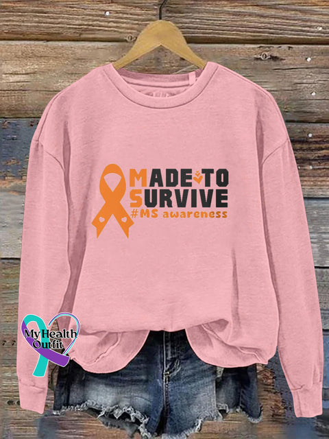 Made To Survive Multiple Sclerosis Printed Casual Sweatshirt Pink / S