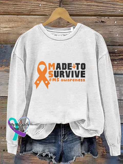 Made To Survive Multiple Sclerosis Printed Casual Sweatshirt White / S