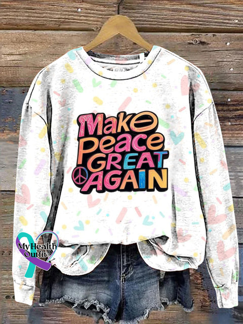 Make Peace Great Again Printed Sweatshirt Multicolor / S