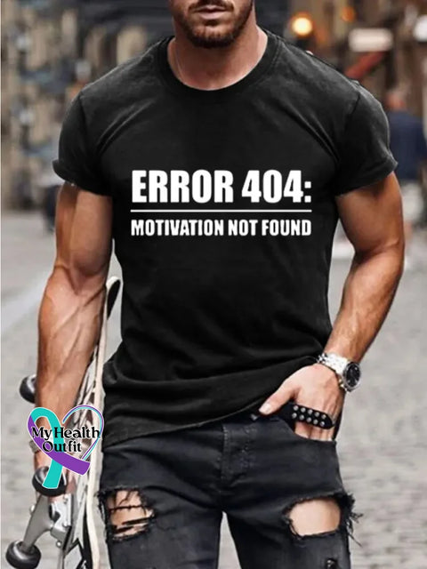 Man’s Error 404 Funny Saying Art Print T-shirt Black / S