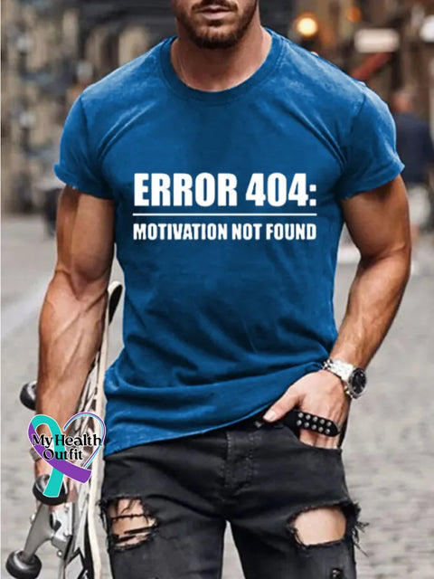 Man’s Error 404 Funny Saying Art Print T-shirt Blue / S