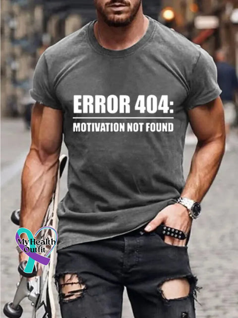 Man’s Error 404 Funny Saying Art Print T-shirt Grey / S