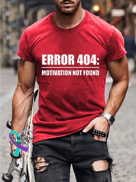 Man’s Error 404 Funny Saying Art Print T-shirt Red / S