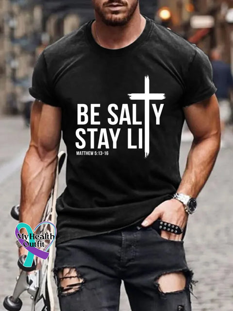 Man’s Funny Saying Jesus Art Print T-shirt Black / S