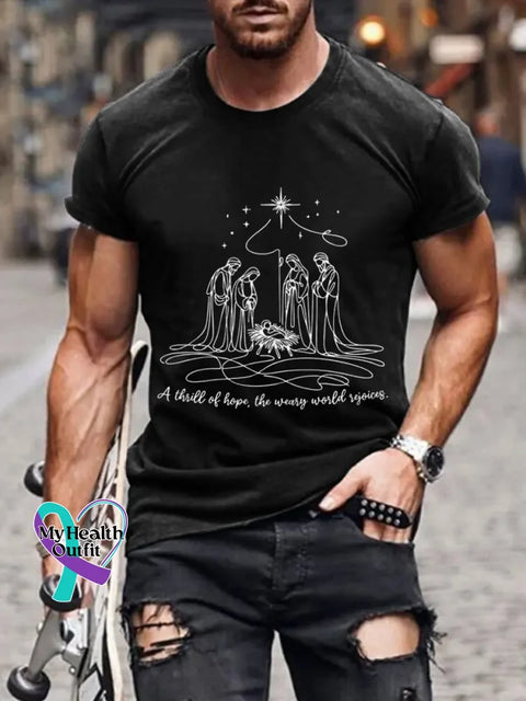 Man’s Funny Saying Jesus Art Print T-shirt Black / S
