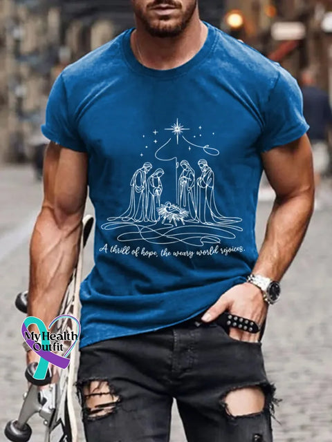 Man’s Funny Saying Jesus Art Print T-shirt Blue / S