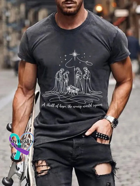 Man’s Funny Saying Jesus Art Print T-shirt Grey / S