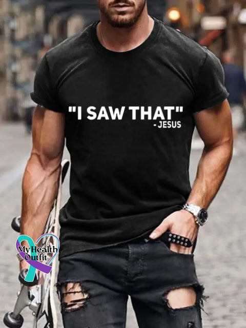 Man’s Jesus Funny Saying Art Print T-shirt Black / S