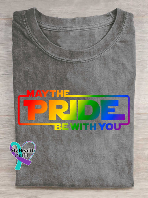 MAYTHE PRIDE BE WITH YOU Rainbow T-shirt Grey / S