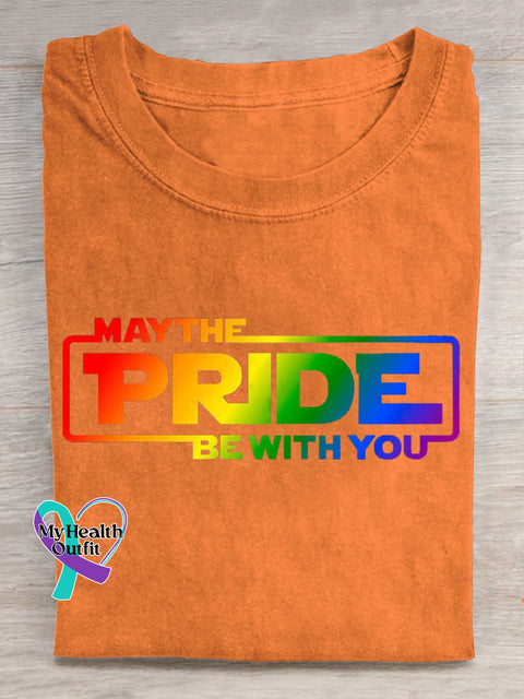 MAYTHE PRIDE BE WITH YOU Rainbow T-shirt Orange / S