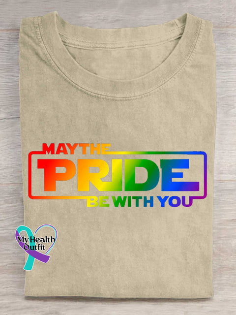 MAYTHE PRIDE BE WITH YOU Rainbow T-shirt Sand / S