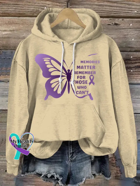 Memories Matter Art Print Casual Hoodie Sweatshirt Apricot / S