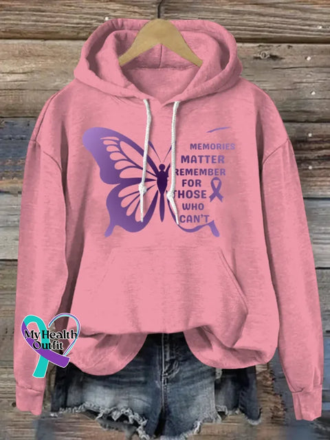Memories Matter Art Print Casual Hoodie Sweatshirt Pink / S