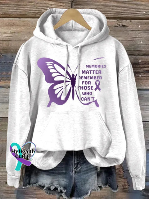 Memories Matter Art Print Casual Hoodie Sweatshirt White / S