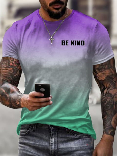 Men’s Be Kind For Everyone You Meet Is Fighting A Hard Battle Print T-Shirt