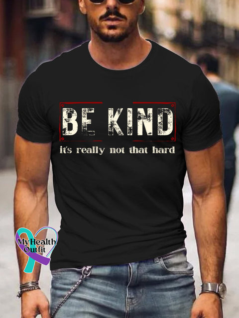 Men’s Be Kind It’s Really Not That Hard Art Print T-Shirt Black / S