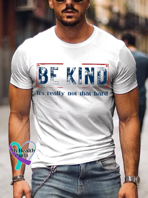 Men’s Be Kind It’s Really Not That Hard Art Print T-Shirt White / S