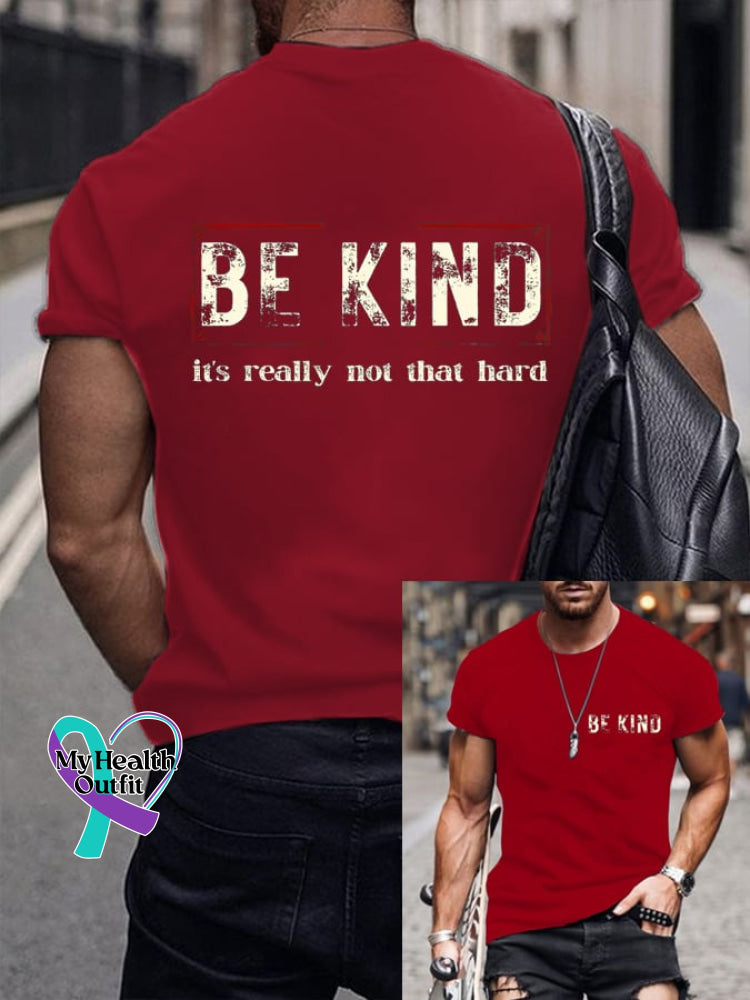 Men’s Be Kind It’s Really Not That Hard Print Casual T-Shrit Red / S