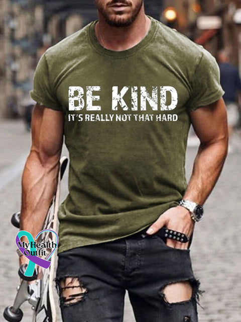 Men’s Be Kind Print T-Shirt Green / S