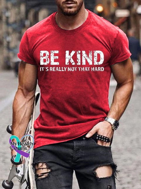 Men’s Be Kind Print T-Shirt Red / S