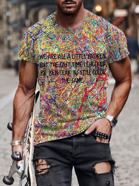 Men’s Broken Crayons Still Color the Same Graphic Comfy Print T-Shirt Picture 1 / S